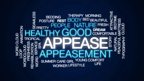 Appease animated word cloud. Kinetic typography. Stock Footage 106987571