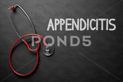 Appendicitis Concept on Chalkboard. 3D Illustration Stock Illustration