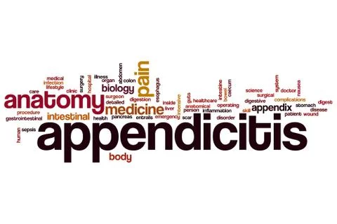 Appendicitis word cloud Stock Illustration