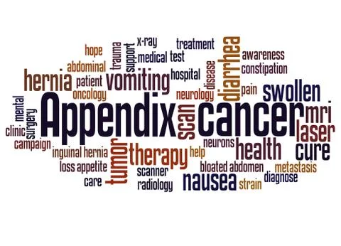 Appendix cancer word cloud concept Stock Photos
