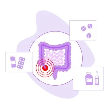 Appendix pain concept Stock Illustration