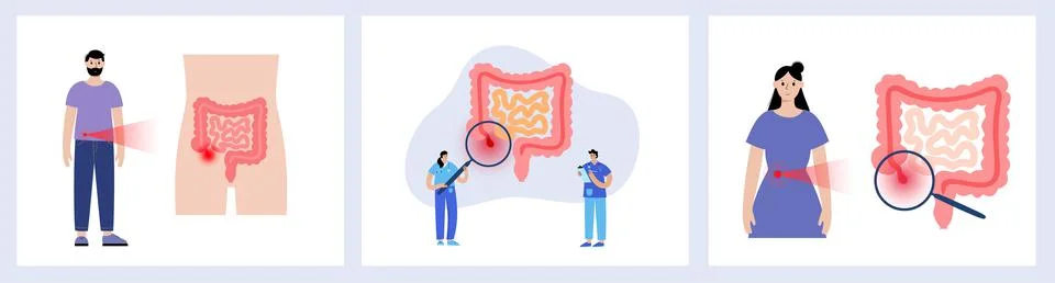 Appendix pain concept Stock Illustration
