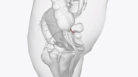 The appendix is a small pouch attached to the end of the large intestine Stock Illustration