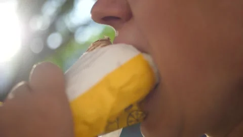 With an appetite to bite shawarma. Stock Footage 157776478