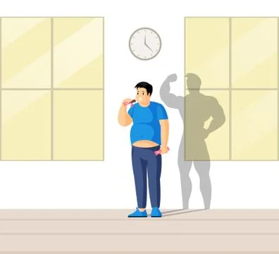 Appetite correction and control vector concept. Love your body flat illustration Stock Illustration