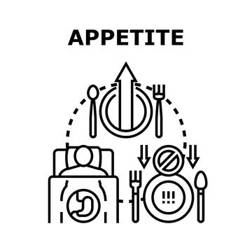 Appetite increase and decrease concept illustration Stock Illustration