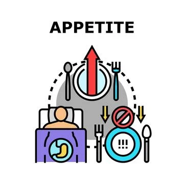 Appetite increase and decrease concept illustration Stock Illustration