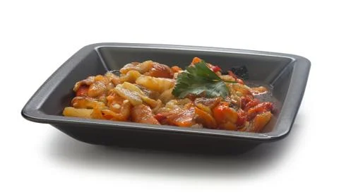 Appetizer of baked pepper Stock Photos