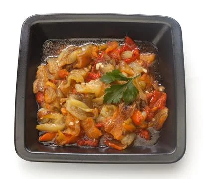 Appetizer of baked pepper Stock Photos