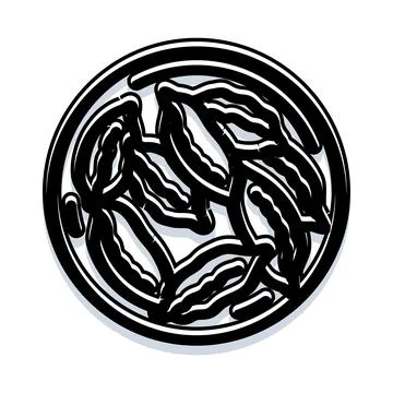 Appetizer beans serving in round plate Stock Illustration
