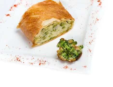 Appetizer of broccoli in the batter Stock Photos