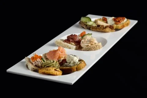 Appetizer canape Stock Photos