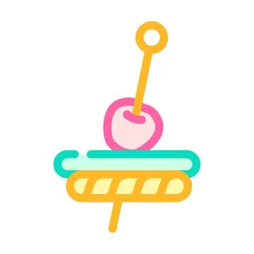Appetizer cherry red color icon vector illustration Stock Illustration