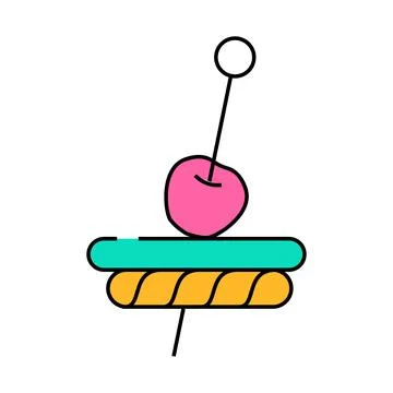 Appetizer cherry red icon color illustration Stock Illustration