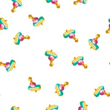 Appetizer cherry red isometric icon seamless pattern Stock Illustration