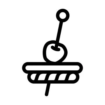 Appetizer cherry red line icon vector illustration Illustrazione stock