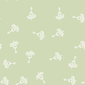 Appetizer cherry red line vector seamless pattern Stock Illustration