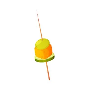 Appetizer with cucumber, cheese and olive vector illustration Ilustração Stock
