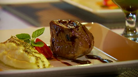 Appetizer on dish Stock Footage 57814723