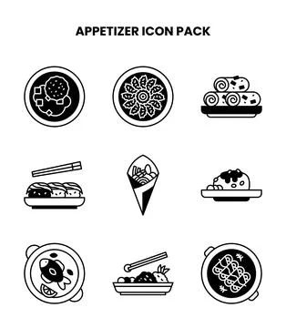 Appetizer DuoTone Vector Icons Pack Stock Illustration
