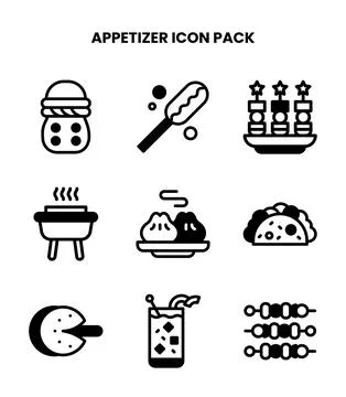 Appetizer DuoTone Vector Icons Pack Stock Illustration