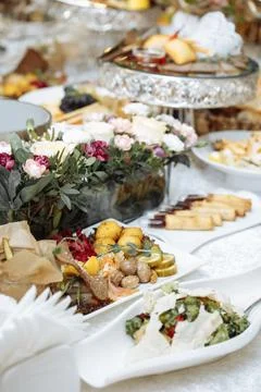 Appetizer on the festive table. catering at the event Stock Photos
