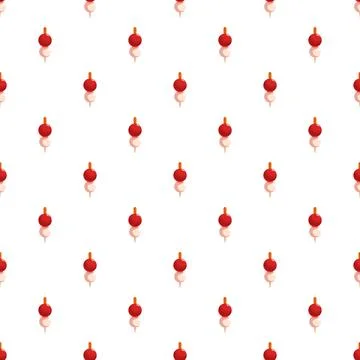 Appetizer food skewer seamless repeat flat pattern Stock Illustration