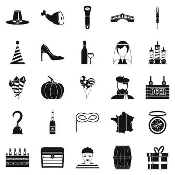 Appetizer icons set, simple style Stock Illustration