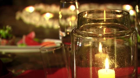 Appetizer kept on decorated table Stock Footage 54591487