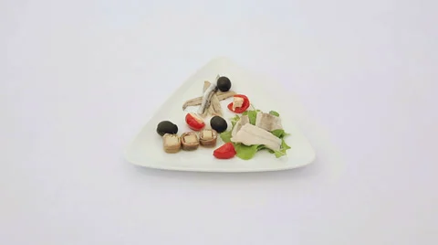 Appetizer of marinated fish with cheese and pepper. HD shot with slider Stock Footage 39878466