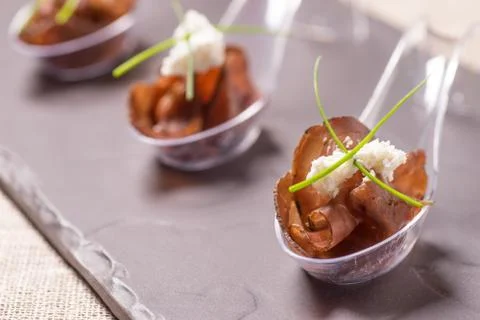 Appetizer with meat Stock Photos