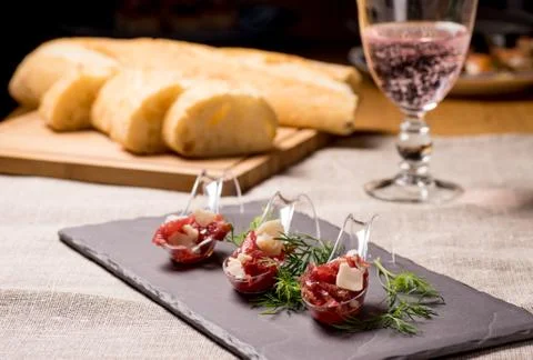 Appetizer with meat Stock Photos