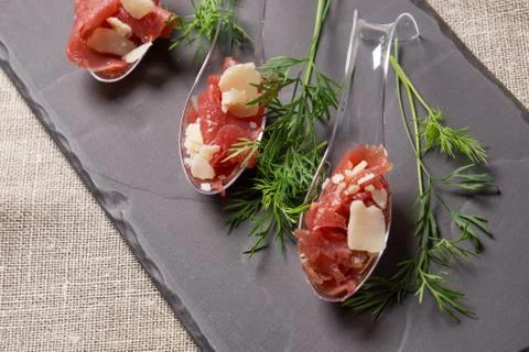 Appetizer with meat Stock Photos