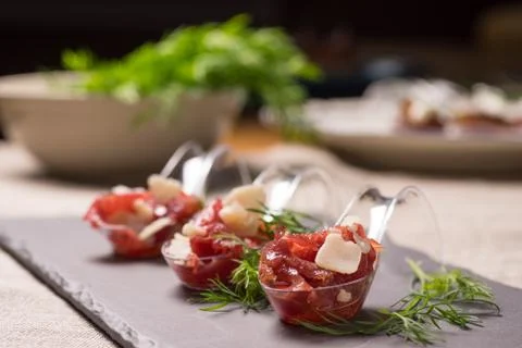 Appetizer with meat Stock Photos