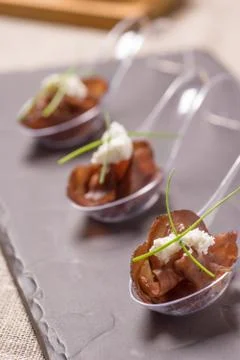 Appetizer with meat Stock Photos