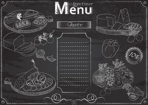 Appetizer menu chalk Stock Illustration