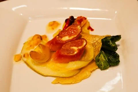 Appetizer with pancakes Stock Photos