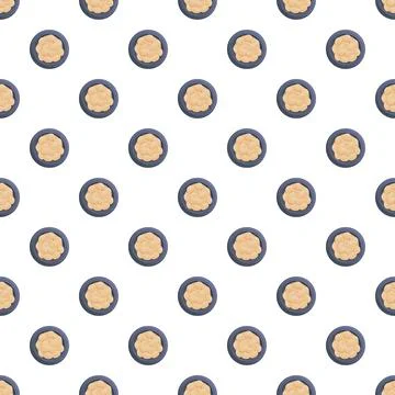 Appetizer pate in round container seamless pattern Stock Illustration