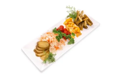 Appetizer platter of marinated Stock Photos