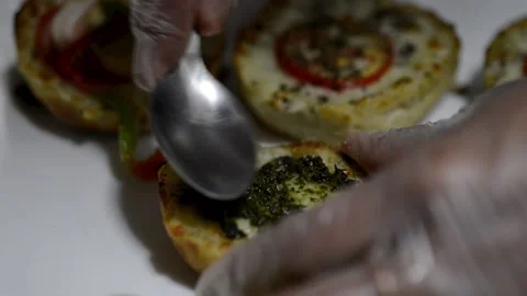 Appetizer preparation Stockbeeldmateriaal 169606696