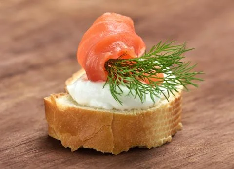 Appetizer with salmon Stock Photos