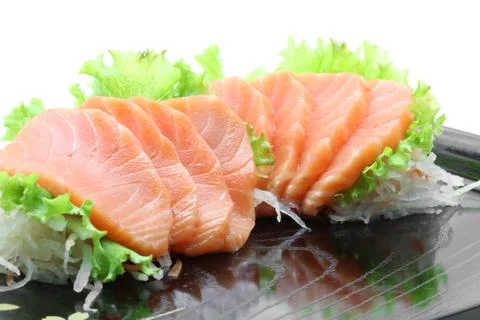 Appetizer salmon sashimi Stock Photos
