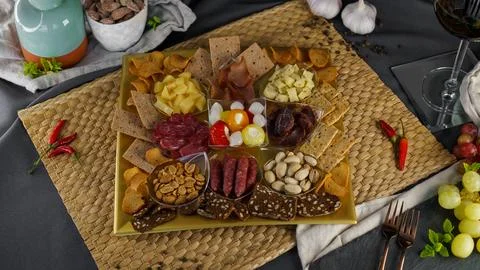 Appetizer set for whiskey Stock Photos