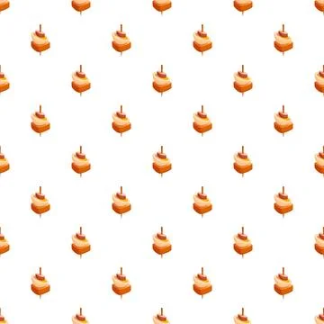 Appetizer skewers seamless pattern for party food Stock Illustration