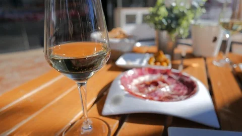 Appetizer on a terrace Stock Footage 102694560