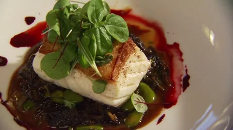 Appetizer on white plate Stock Footage 54592263