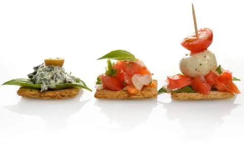 Appetizers with crackers Stock Photos