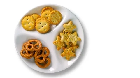 Appetizers in dish - overhead shot Stock Footage 8861112