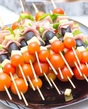 Appetizers Mix at wedding time Stock Photos