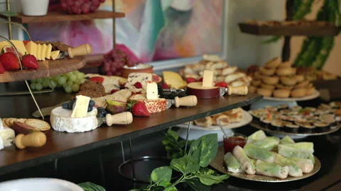 Appetizers On The Self-Service Table Stock Footage 205508430